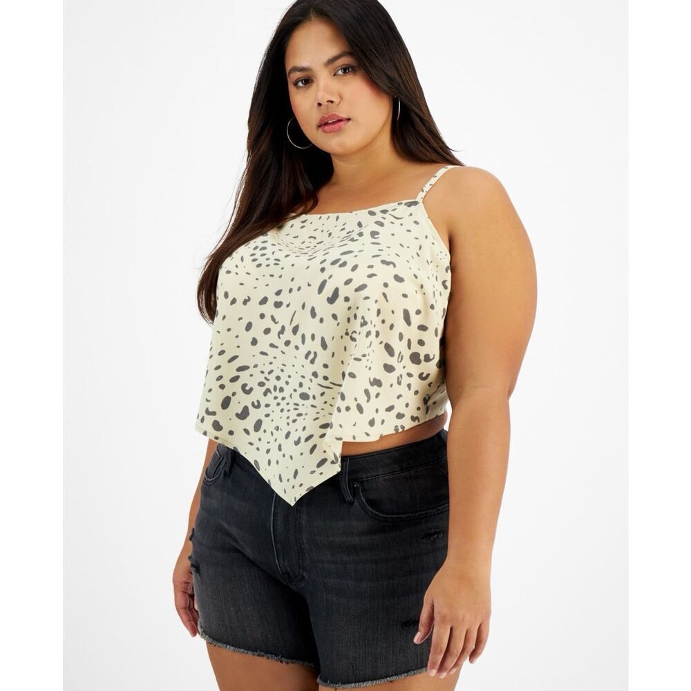 Grayson Threads Black Trendy Plus Size‎ Printed Bandana Top Size 2X